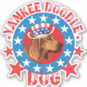 Patriotic Redbone Coonhound Vinyl Sticker (Vorderseite)