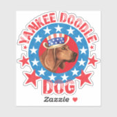 Patriotic Redbone Coonhound Vinyl Sticker (Blatt)