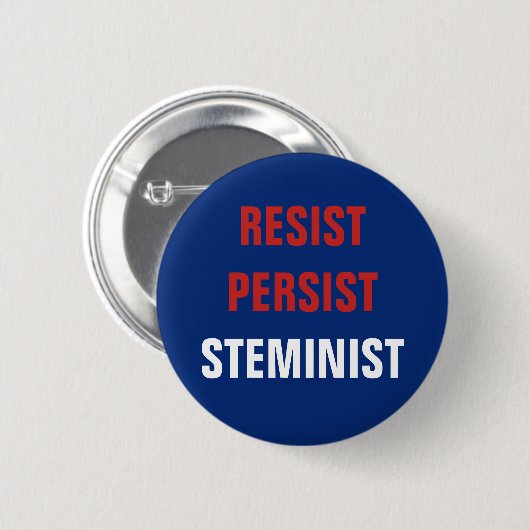 Patriotic Resist Persist STEMinist STEM Resistance Button (Vorne & Hinten)