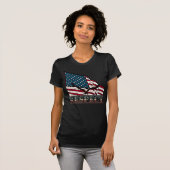 Patriotic Respect with Bald Eagle and USA flag T-Shirt (Vorne ganz)