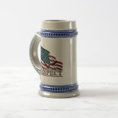 Patriotic Respekt, Eagle auf der großen US-Flagge Bierglas (Vorderseite Links)