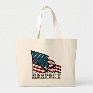 Patriotic Respekt mit Bald Eagle und US-Flagge Jumbo Stoffbeutel