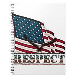 Patriotic Respekt mit Bald Eagle und US-Flagge Notizblock