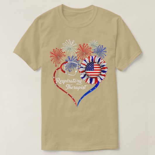 Patriotic Respiratory Therapist 4. Juli Americ T-Shirt (Design vorne)