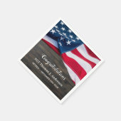 Patriotic Retirement American Flag Militär Serviette (Ecke)