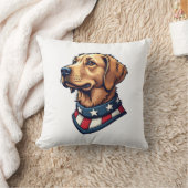 Patriotic Retriever Mascot Vintage Dog Tee 4 Kissen (Decke)