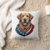 Patriotic Retriever Pride Vintage Dog Shirt 4 Kissen (Decke)