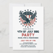 Patriotic Retro American Eagle BBQ Invitation Einladung (Vorderseite)