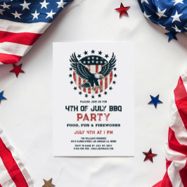 Patriotic Retro American Eagle BBQ Invitation Einladung