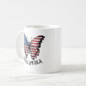 Patriotic Rewild America Butterfly Kaffeetasse (Vorderseite Links)