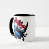 "Patriotic Rhino Design" Tasse (Vorderseite Links)