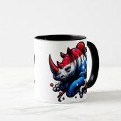 "Patriotic Rhino Design" Tasse (VorderseiteRechts)