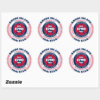 Patriotic Rhode Island Circle Design Sticker