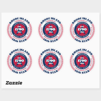 Patriotic Rhode Island Circle Design Sticker
