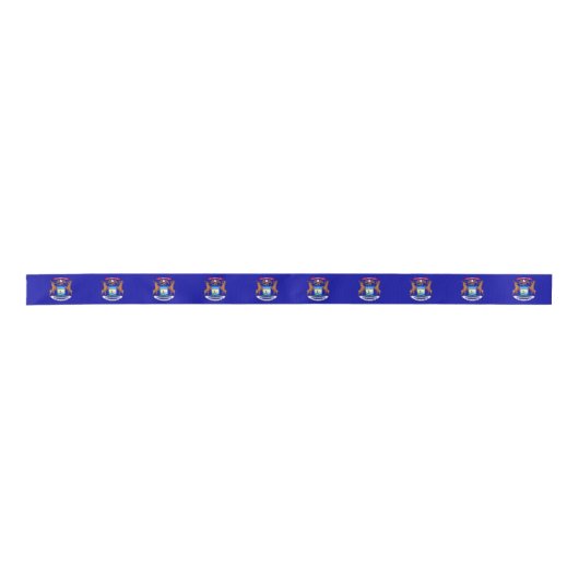 Patriotic Ribbon mit Flag Michigan, USA Satinband (Vorderseite)