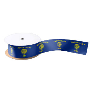 Patriotic Ribbon mit Flag Oregon Staat, USA Satinband