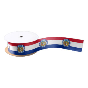 Patriotic Ribbon mit Flagge von Missouri, USA Satinband
