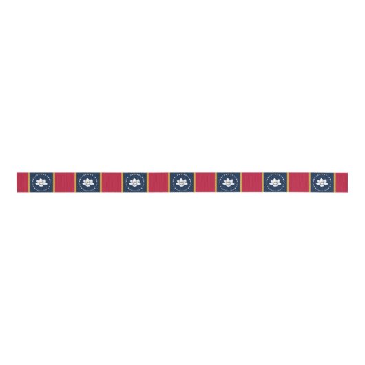 Patriotic Ribbon with Flag of Mississippi, USA Ripsband (Vorderseite)