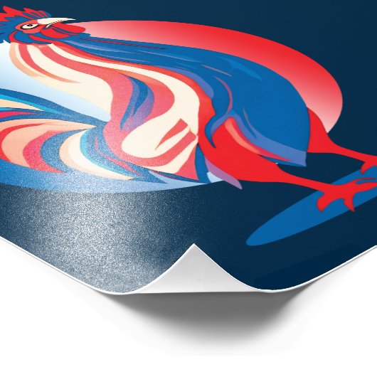 Patriotic Rooster Fotodruck (Ecke)