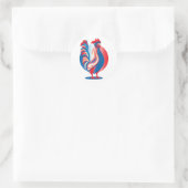 Patriotic Rooster Runder Aufkleber (Tasche)