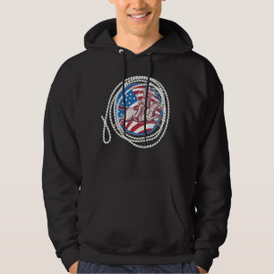 Patriotic Roping Cowboy Hoodie