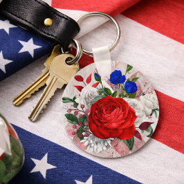 Patriotic Rose Bouquet Schlüsselanhänger