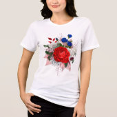 Patriotic Rose Bouquet Tri-Blend Shirt (Vorderseite)