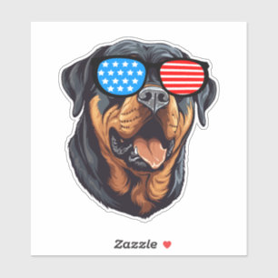 Patriotic Rottweiler Aufkleber