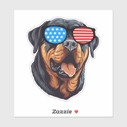 Patriotic Rottweiler Aufkleber (Blatt)