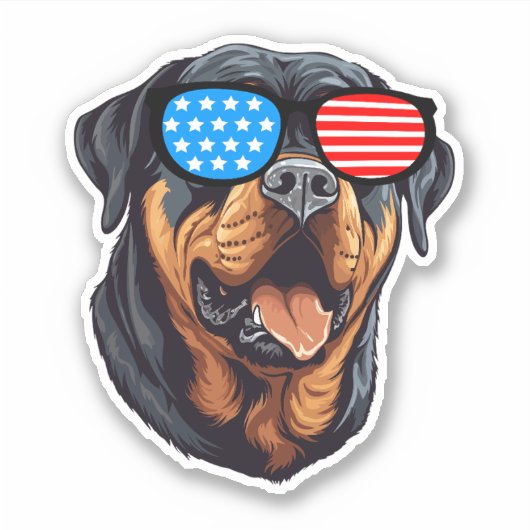 Patriotic Rottweiler Aufkleber (Vorderseite)