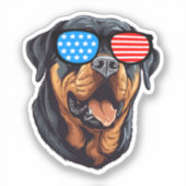 Patriotic Rottweiler Aufkleber (Vorderseite)