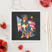 Patriotic Rottweiler mit US Flag Art Serviette (Beispiel)