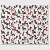 Patriotic Rottweiler Pattern Geschenkpapier (Flach)