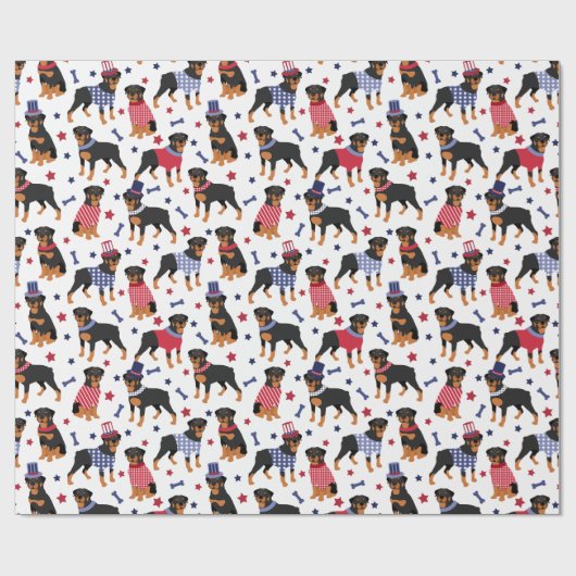 Patriotic Rottweiler Pattern Geschenkpapier (Flach)