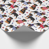 Patriotic Rottweiler Pattern Geschenkpapier (Ecke)