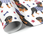Patriotic Rottweiler Pattern Geschenkpapier (Rolleneckpunkt)