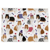 Patriotic Rough Collie Muster Große Geschenktasche Geschenktüte (Rückseite)