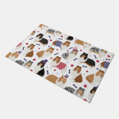 Patriotic Rough Collie Pattern Doormat Fußmatte (Schrägansicht)