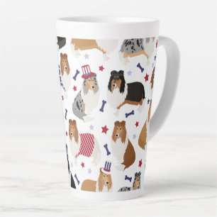 Patriotic Rough Collie Pattern Milchtasse