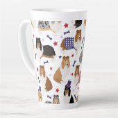 Patriotic Rough Collie Pattern Milchtasse (Linke Ecke)