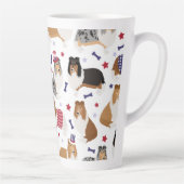 Patriotic Rough Collie Pattern Milchtasse (Rechts)
