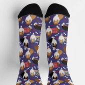 Patriotic Rough Collie Pattern Socken (Oben)