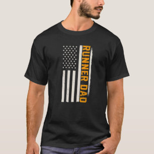 Patriotic Running Marathon Joggen Runner Vater Ame T-Shirt