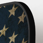 Patriotic Rustic American Flag Individuelle Name Pickleball Schläger (Linke Seite)