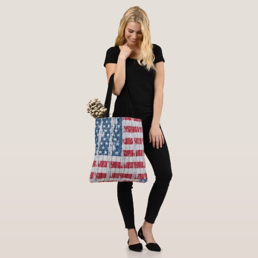 *~* Patriotic Rustic Barnwood USA Flag Tasche (Am Model)