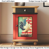 Patriotic Rustic Bauernhof Rooster DB8RF Decoupage Seidenpapier