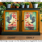 Patriotic Rustic Bauernhof Rooster DB8RF Decoupage Seidenpapier