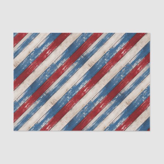 Patriotic Rustic Wood Planks Seidenpapier (Vorderseite)