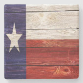 Patriotic Rustic Wood Texas Flag Steinuntersetzer (Vorderseite)