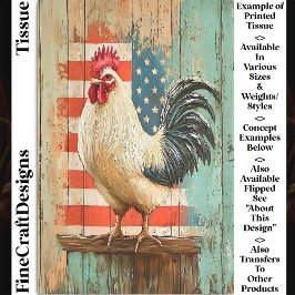 Patriotic Rustikales Bauernhaus Rooster DB8L Decou Seidenpapier